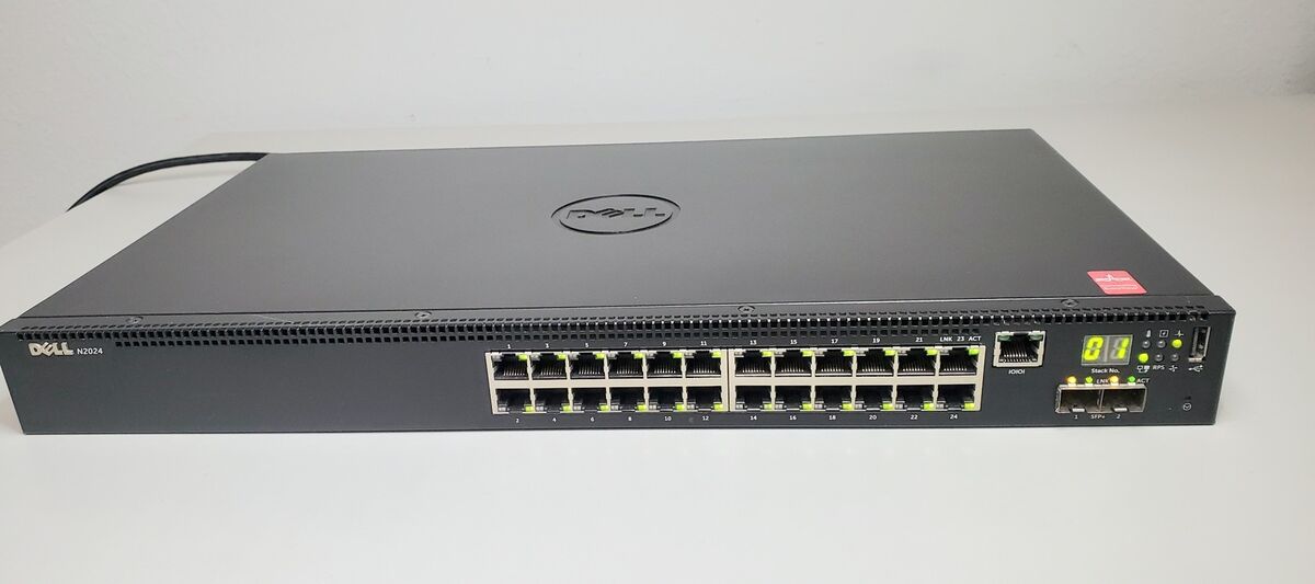 N2024P Dell EMC PowerSwitch 24 Ports PoE+ (30.8W Per Port), 2x SFP+ Uplink