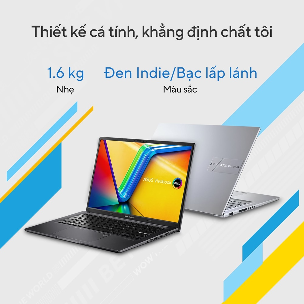 Laptop Asus Vivobook 14 OLED A1405VA-KM095W (Core i5-13500H | 16GB | 512GB | Intel Iris Xe | 14 inch 2.8K OLED | Win 11 | Bạc)