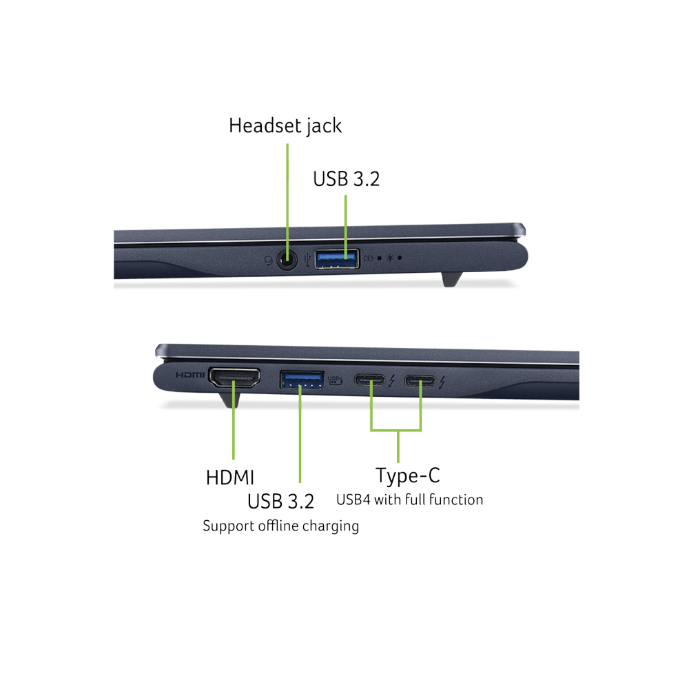 Laptop ACER Swift AI SF14-51-53P9 NX.J2KSV.002 (Intel Core Ultra 5 226V | Intel Arc Graphics 130V | 14 inch 3K OLED | 16GB | 1TB | Win 11 | Xanh)