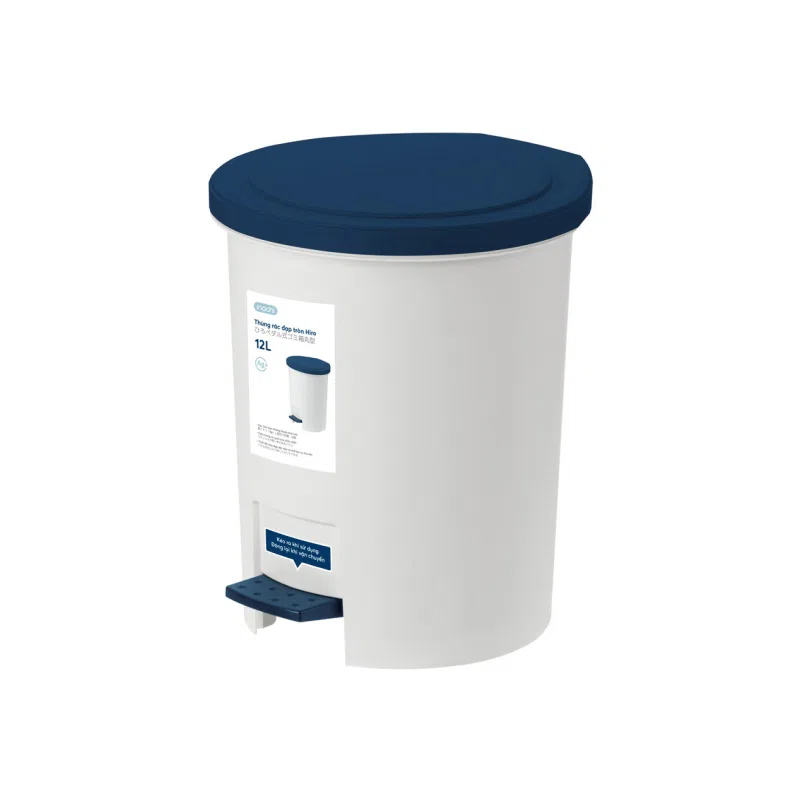 Thùng rác Inochi đạp tròn Hiro 12L