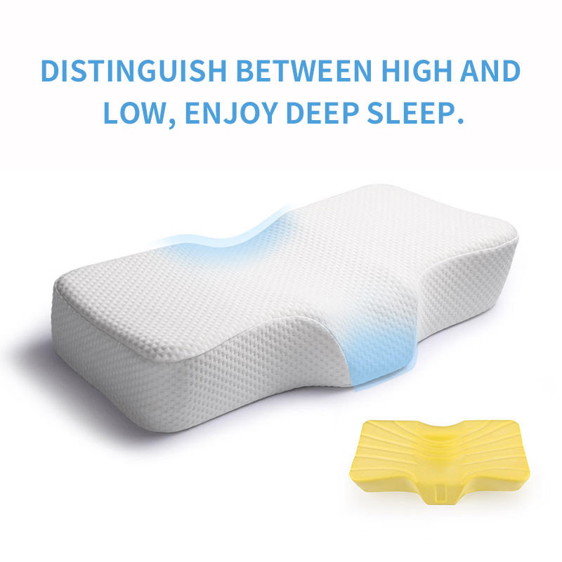 Gối kê cổ định hình chỉnh hình, chất liệu polyester, mút hoạt tính, có khóa kéo