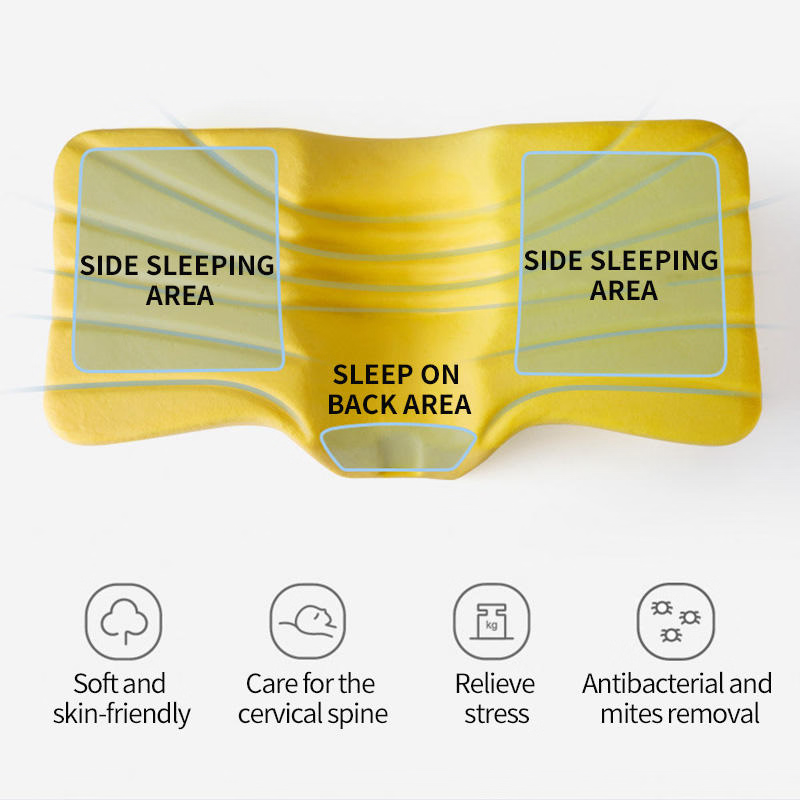 Gối kê cổ định hình chỉnh hình, chất liệu polyester, mút hoạt tính, có khóa kéo