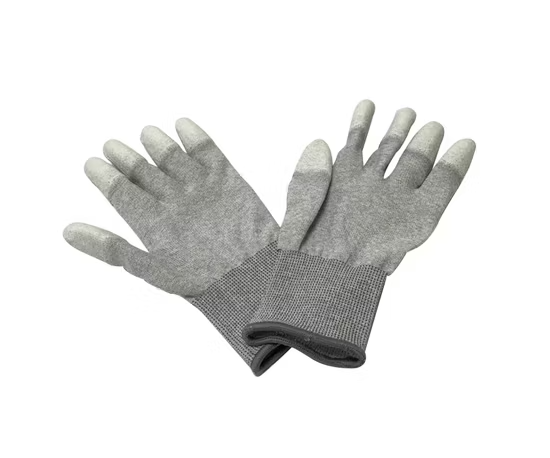Găng tay lao động phòng sạch bằng nylon phủ PU ở lòng bàn tay