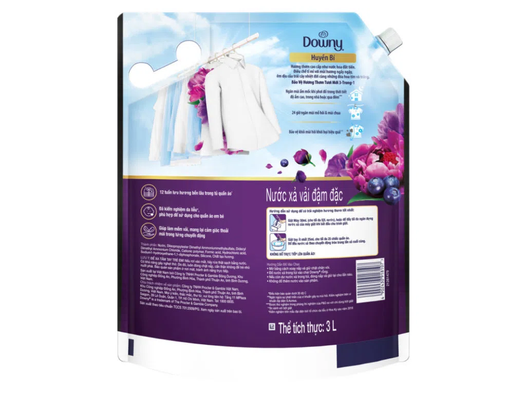 Nước xả vải Downy hương nước hoa huyền bí túi 3 lít