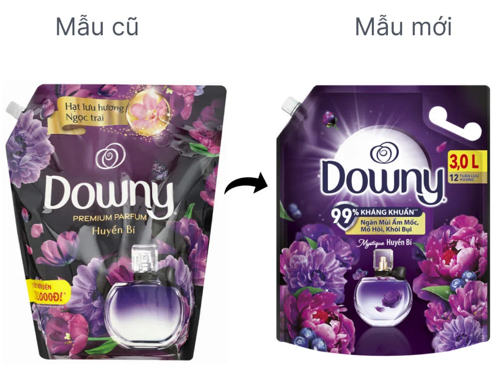 Nước xả vải Downy hương nước hoa huyền bí túi 3 lít
