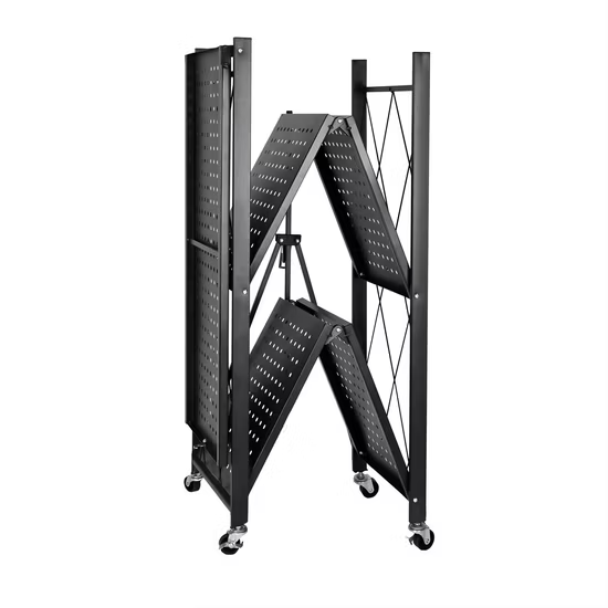 Kệ lưới di động, kệ lưu trữ gấp gọn, kệ thép 5 tầng có bánh xe