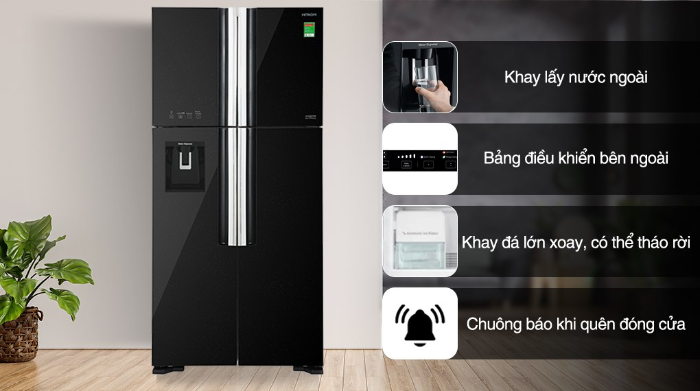 Tủ lạnh Hitachi Inverter 540 lít Multi Door R-FW690PGV7 GBK