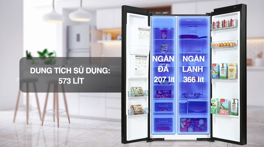 Tủ lạnh Hitachi Inverter 573 lít Side By Side R-SX800GPGV0 GBK