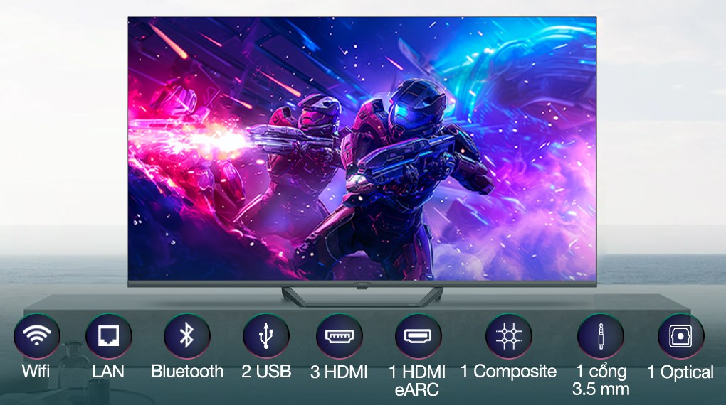 Google Tivi QLED Aqua 4K 55 inch AQT55S80EUX