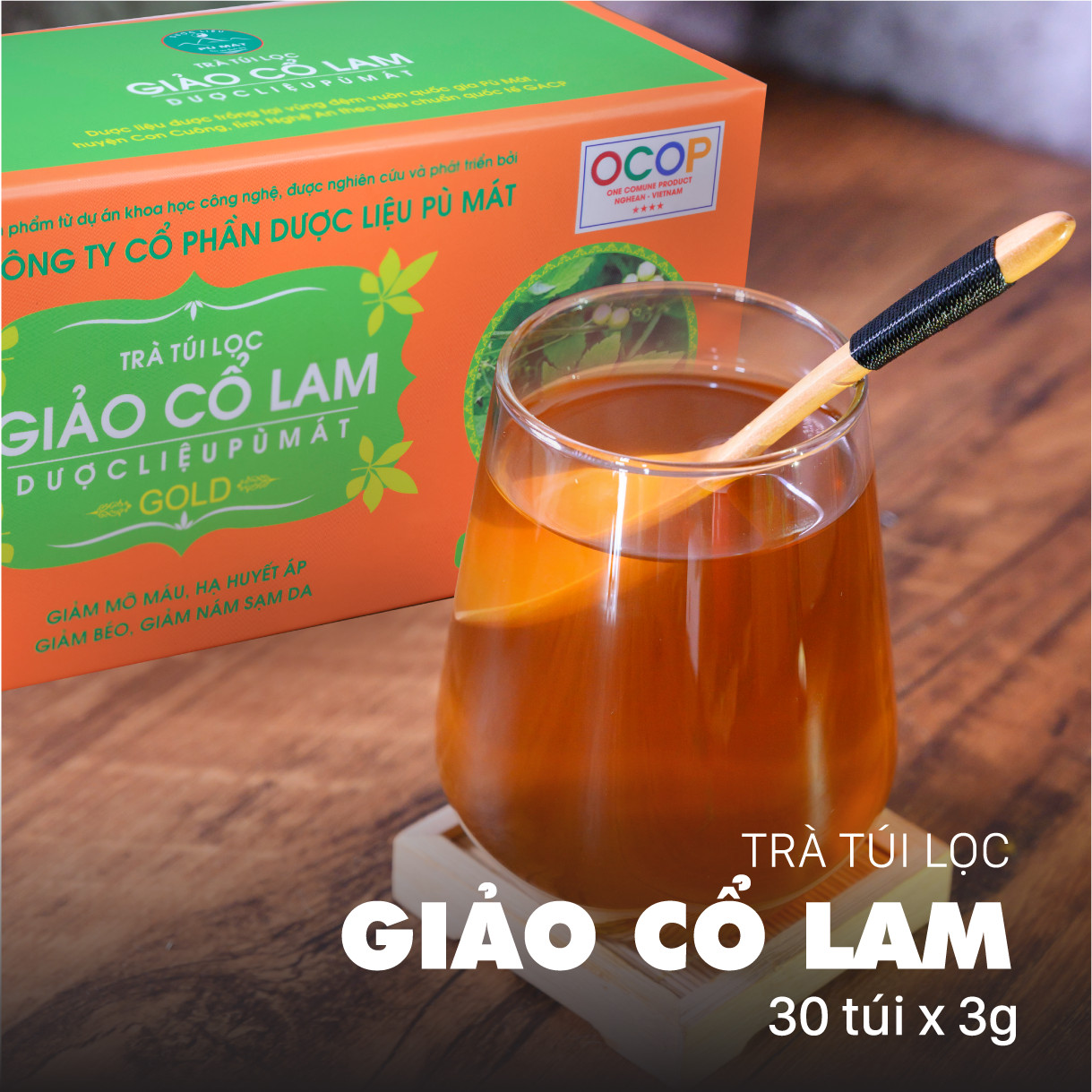 Trà túi lọc Giảo cổ lam Pù Mát -Trà dược liệu túi lọc