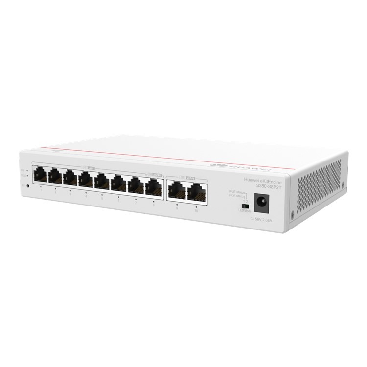 Multi-Service Gateway S380-S8P2T, 2*GE WAN, 8*GE LAN(PoE+, 124W)